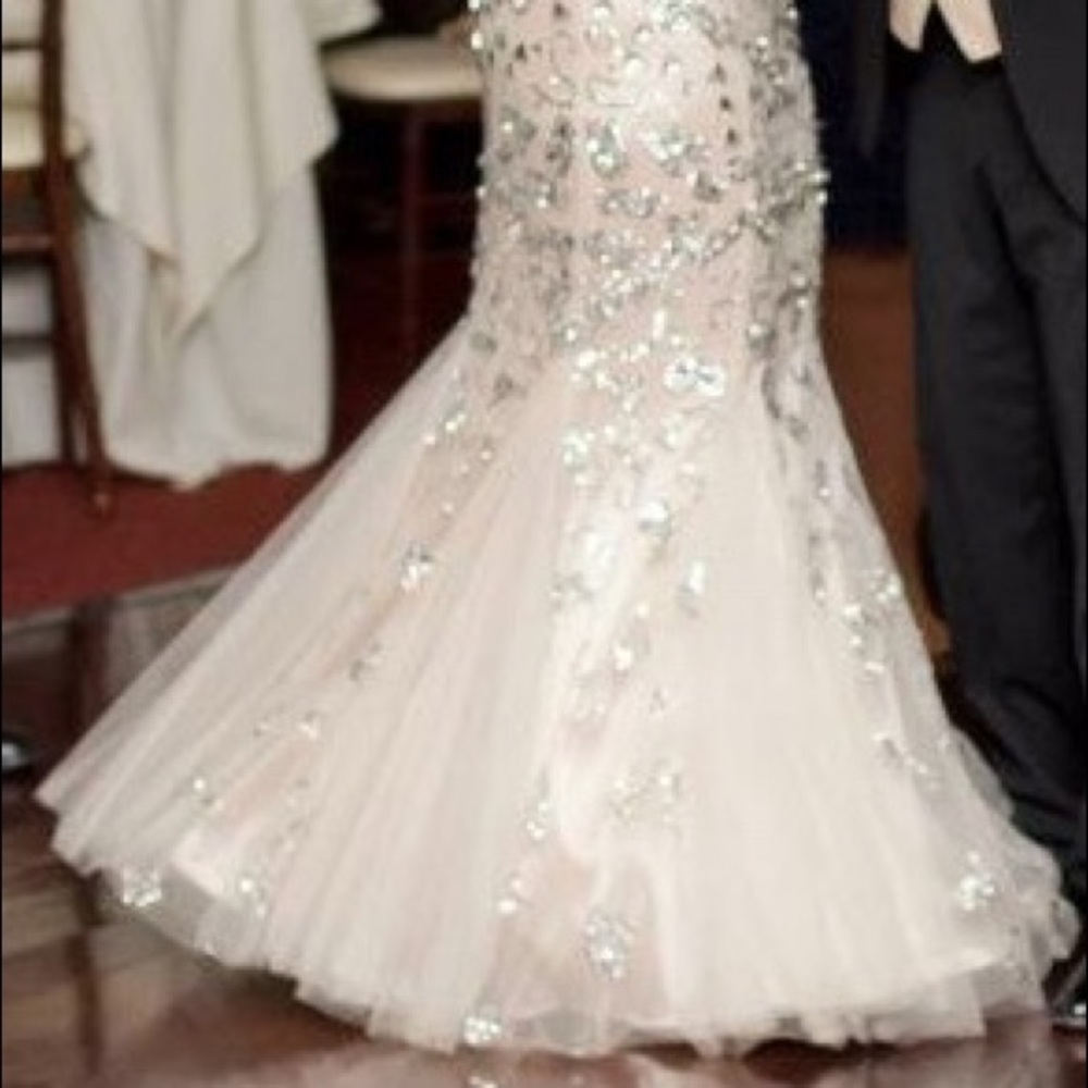 Jovani Champagne Jeweled Gown
